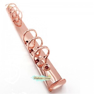 Кольцевой механизм с триггером БЕЗ ВИНТОВ, цвет розовое золото, 22 см, диам. кольца 20 мм